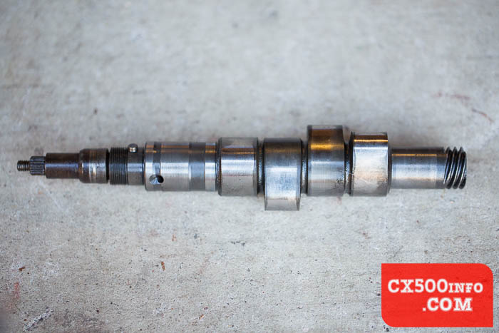 Here's a photo of the Honda CX650 and GL650 camshaft.