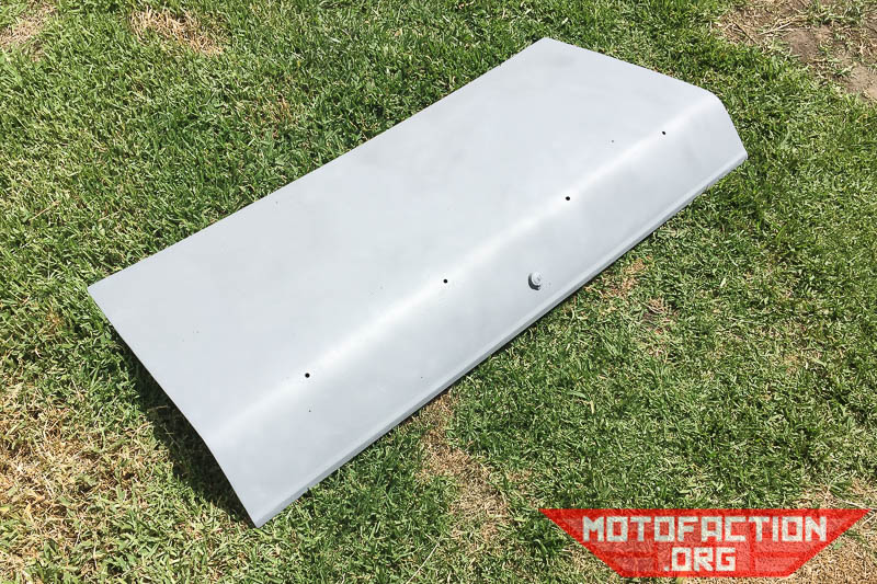 Here's a photo of a Ford Escort Mark II boot lid - just how much does it weigh? Find out on MotoFaction.org.
