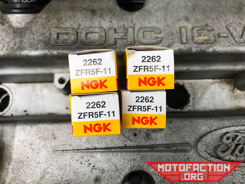 Need new spark plugs for your Ford Laser KN or KQ vehicle with a 1.6L or 1.8L motor? Find out what to use here! NGK options listed and the 2262 or ZFR5F-11 shown here.