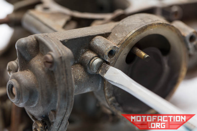 Here's how to remove the water choke or aqua choke on a Weber 32/36 carburetor.