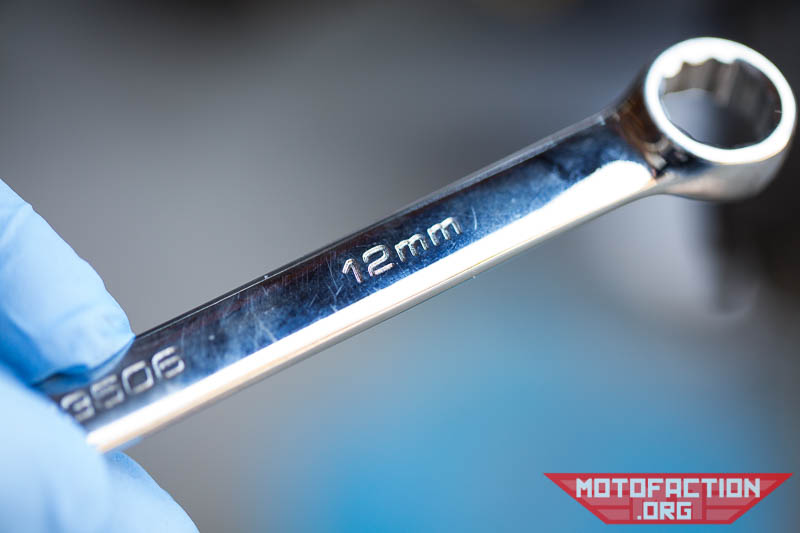 Photo of 12mm wrench used for Honda CB125E GLH125SH oil change