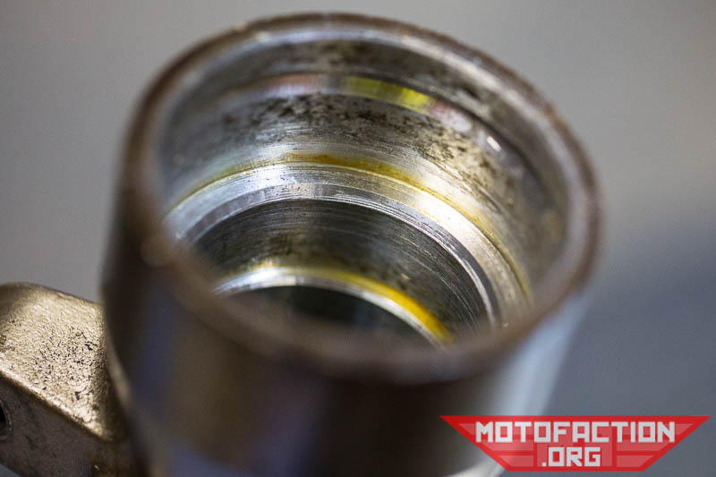 Here is how to assess the front fork components on a Honda CBR250R MC19 motorcycle - looking at the bushings, springs, seals and chrome stanchion or slider. This may help you if you have a CBR250RR MC22 or a MC14 as well.
