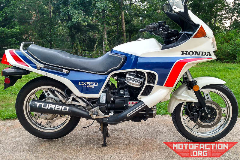 Here are some photos of a very clean Honda CX650T turbocharged motorcycle.