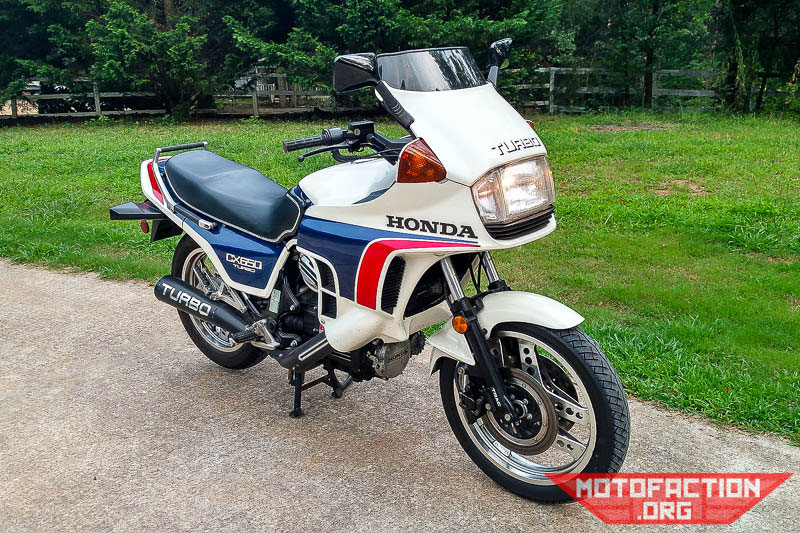 Here are some photos of a very clean Honda CX650T turbocharged motorcycle.