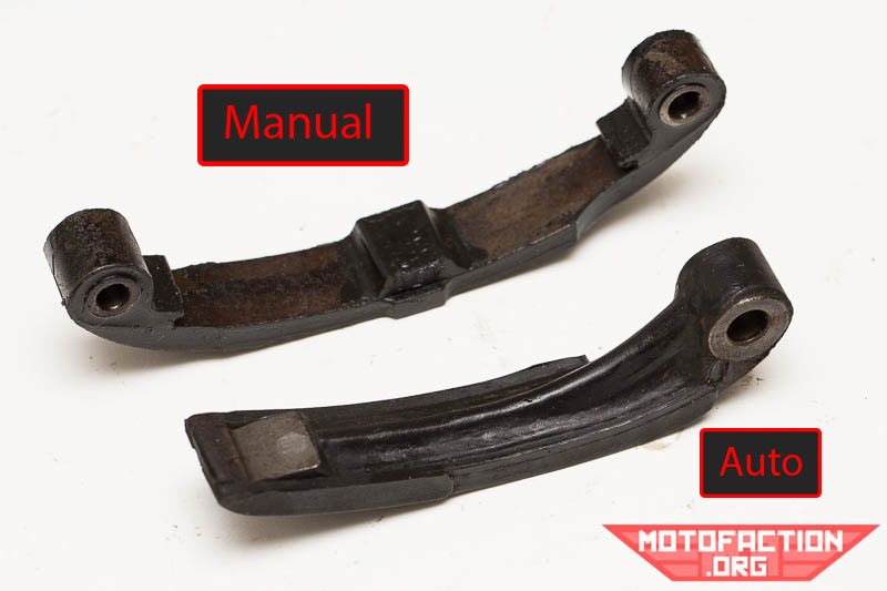 Can't tell whether your Honda CX500, GL500, CX650 or GL650 cam chain tensioner blade and guide belongs to an automatic or a manually tensioned bike? Here's the difference between the two styles.