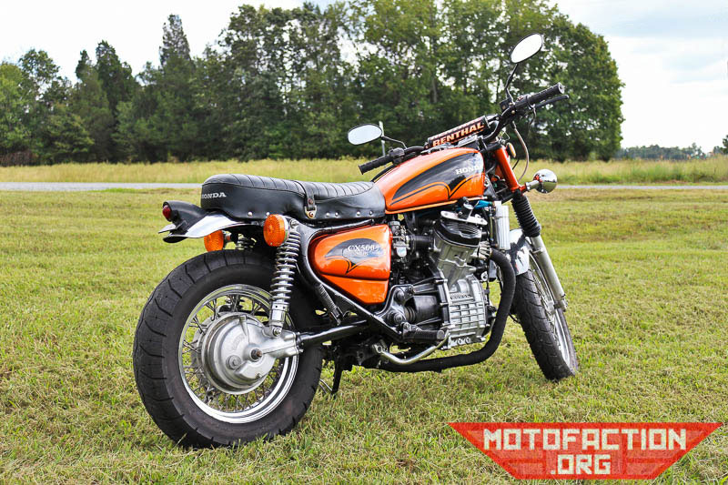 Here are some photos of a Honda CX500 scrambler custom build by Murray Feldman of Murray's Carbs, as featured on MotoFaction.org.