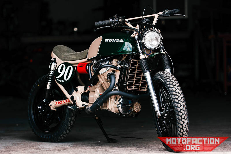 Here's a Honda CX500 scrambler-style build called Ranger Green from Brick House Builds in Missouri.