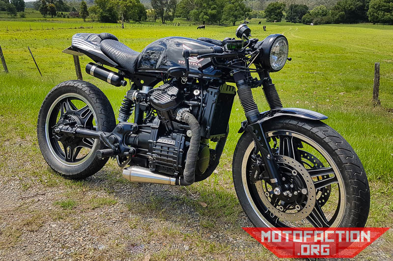 Today's Honda CX500 Cafe Racer featured build is the Half Millenium Falcon, done by Ken Finn from Australia. Featuring CBR600 suspension front and rear it's worth a look - check it out!