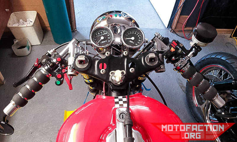 Here are some photos of the Honda CX500 custom cafe racer titled "The Red" from Sydney, Australia as featured on MotoFaction.org.