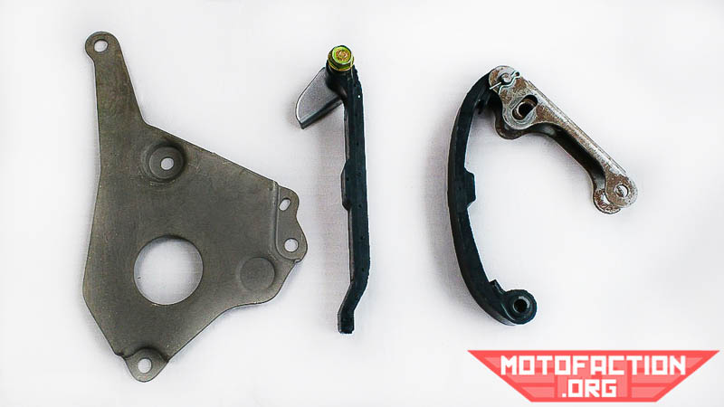 Here are some photos of the faulty cam-chain-related parts which prompted the recall of the early 1978 Honda CX500 motors, as shown on MotoFaction.org.
