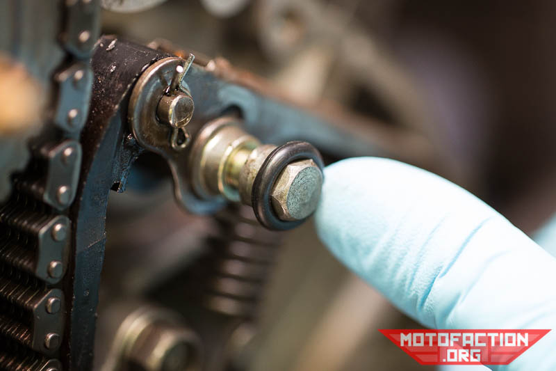 Here's how to change the manual cam chain tensioner bolt on a Honda CX500 or GL500 motorcycle, as shown on MotoFaction.org.