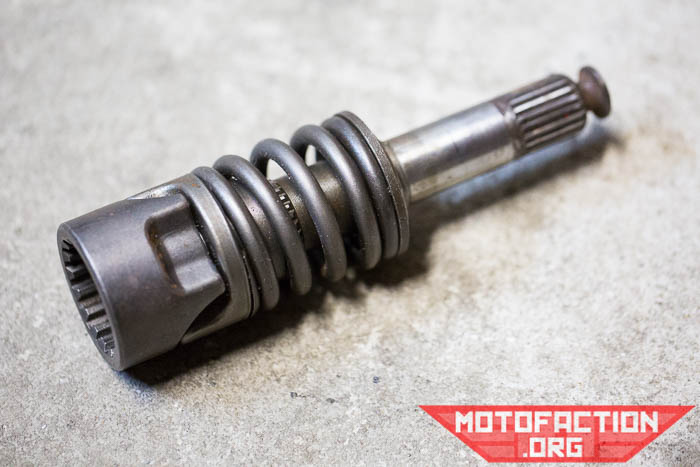 Here's how to disassemble the final shaft of a Honda CX500, GL500, CX650 or GL650 motorcycle using the Honda special tool and a hydraulic press.