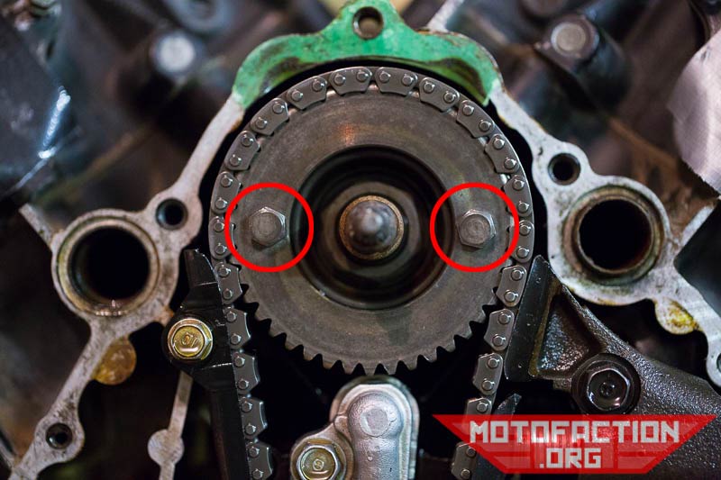 Here are some photos showing how to set the valve timing on a Honda CX500, GL500, CX650 or GL650 motorcycle as featured on MotoFaction.org