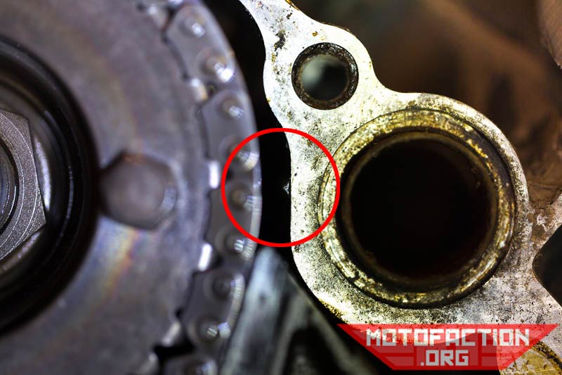 Here are some photos showing how to set the valve timing on a Honda CX500, GL500, CX650 or GL650 motorcycle as featured on MotoFaction.org