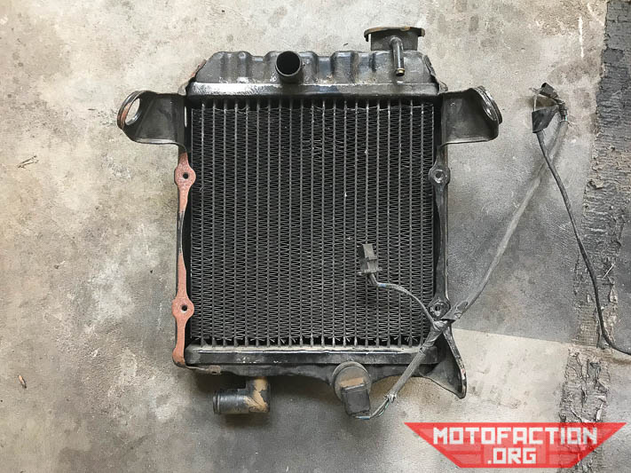 Here is an example of the radiator found in the Honda CX650E, CX650C, GL650 and GL700 motorcycles.