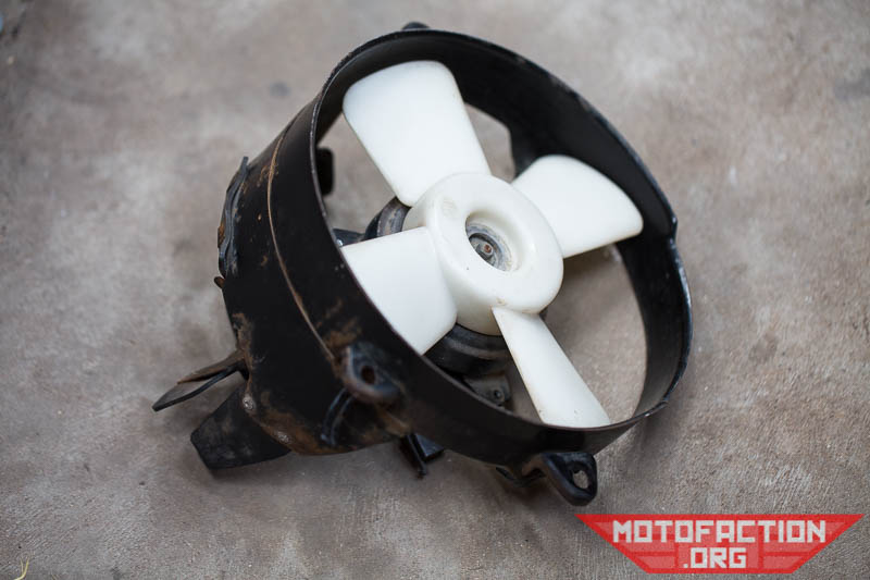 Here's some information - size, wattage, manufacturer, part number etc. on the stock Honda CX650, GL650, GL700 electric cooling fan.