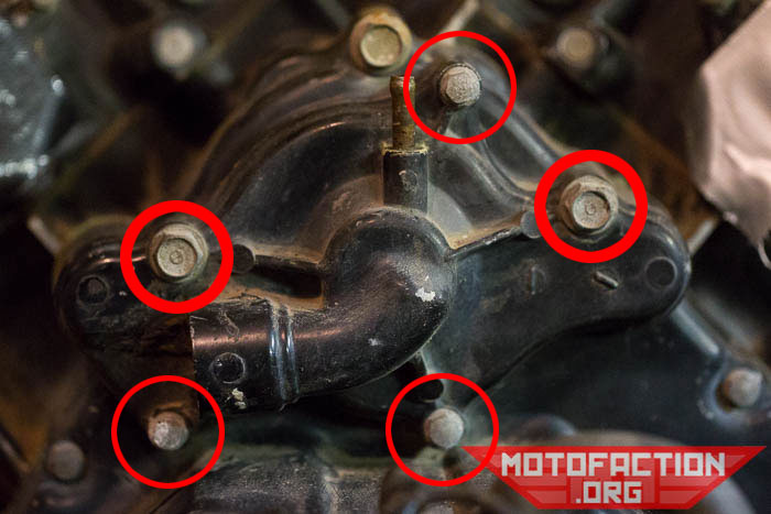 How to remove the water pump impeller cover on a Honda CX500, GL500, CX650, GL650 etc.