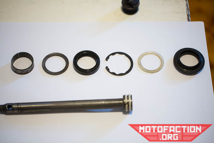 Here's how we rebuilt the TRAC side of the front suspension forks on a Honda CX500E or CX650E motorcycle.
