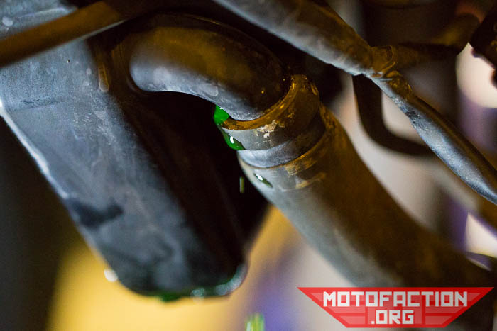 How to drain the coolant from a Daytona 675 engine and radiator