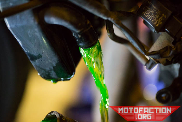 How to drain the coolant from a Daytona 675 engine and radiator