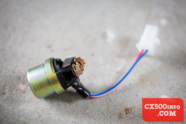 Here are some photos of the Caltric replacement starter solenoid for the Honda CX500 motorcycle, as featured in the MotoFaction.org review.