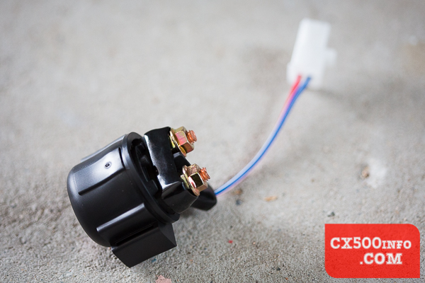 Here are some photos of the Caltric replacement starter solenoid for the Honda CX500 motorcycle, as featured in the MotoFaction.org review.