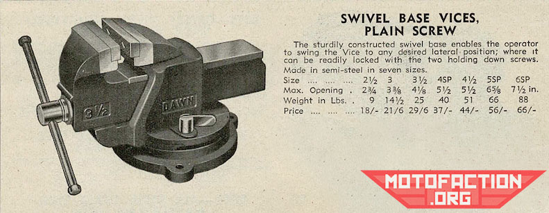 Here are some of the Dawn vices shown in the 1937 McPherson catalogue.
