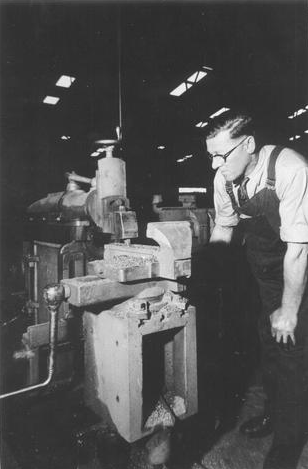 Here is a photo of Norman Martin in the Dawn Tools factory