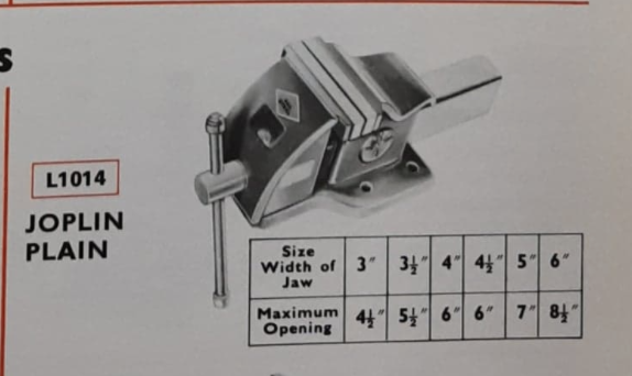 Here's one Joplin fabricated steel vice for sale, from 1968