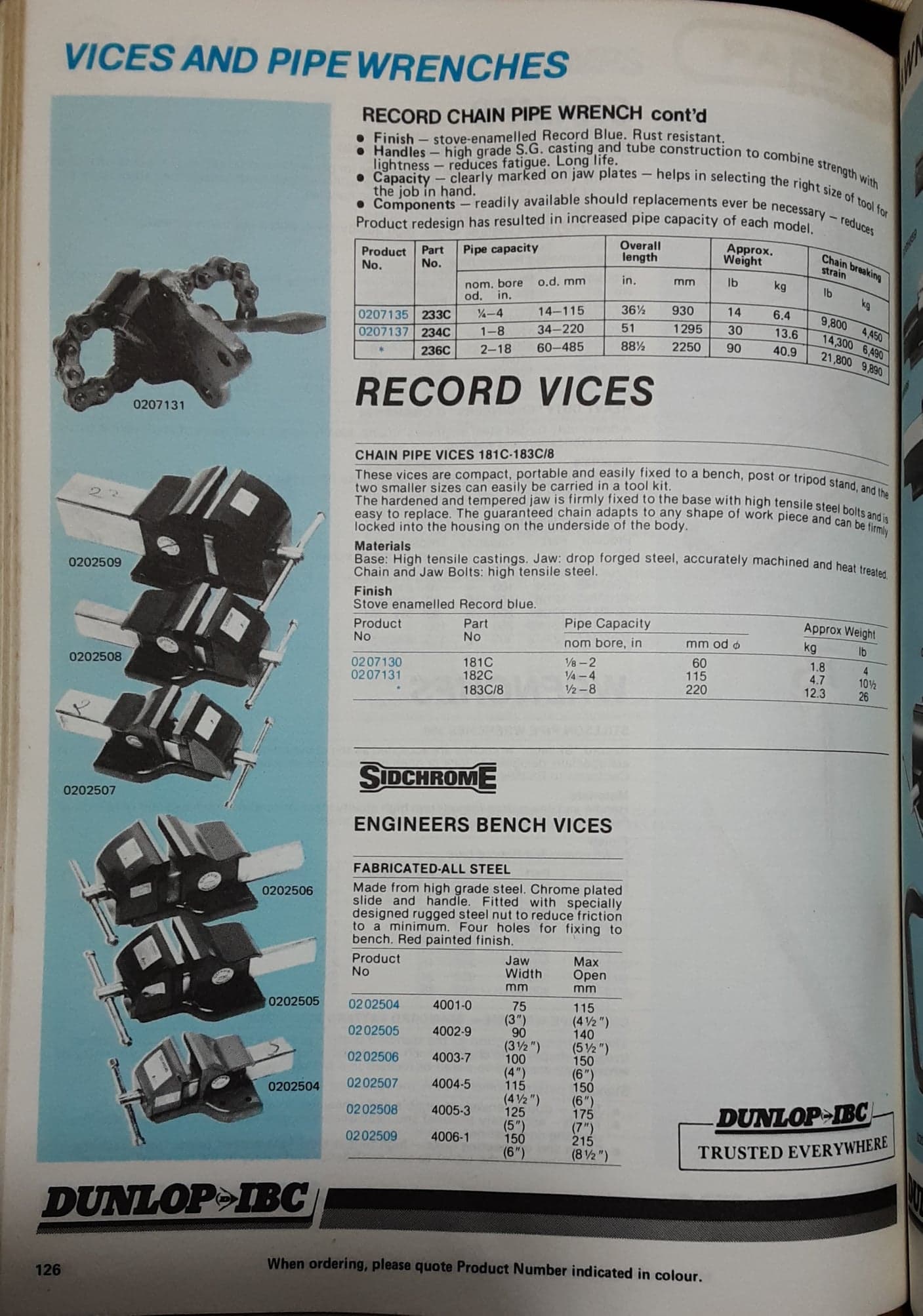 Here's a Joplin fabricated steel vice for sale under the Sidchrome brand, from 1984