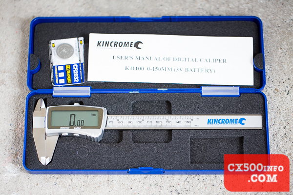 Here are some photos showcasing the Kincrome K11100 digital vernier caliper set, as featured in the tool review on MotoFaction.org.